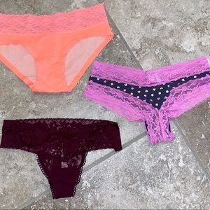Victoria’s Secret PINK panties. 3 pair. Xs NWT